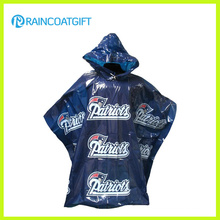 Logotipo de marca personalizado Impreso PE Poncho de lluvia para la promoción